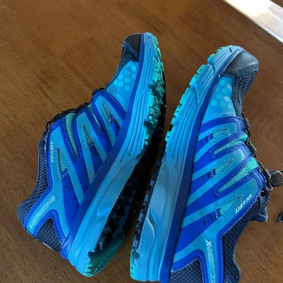 Salomon Women’s X Mission 3 Black and Blue Athletic Shoes with Breathable Mesh - Picture 3 of 5